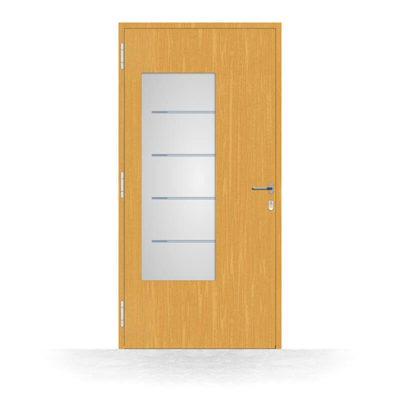 Porte d'entrée bois Aubange- vue intérieure