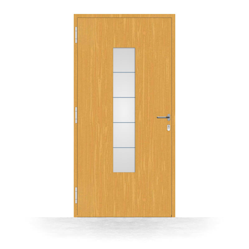 Porte d'entrée bois Genappe - vue intérieure