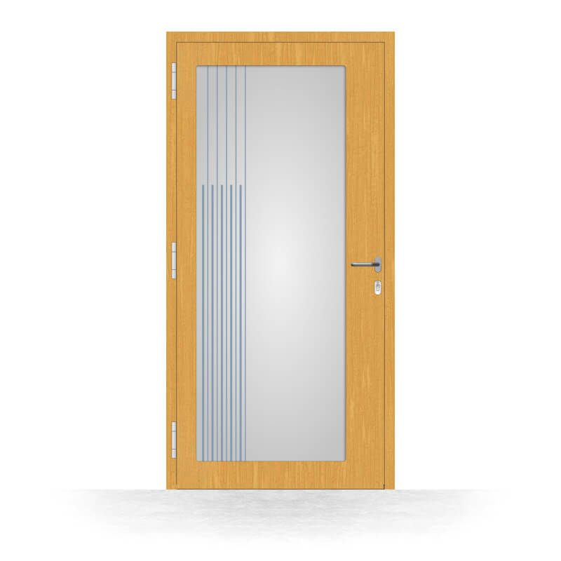 Porte d'entrée bois Theux - vue intérieure
