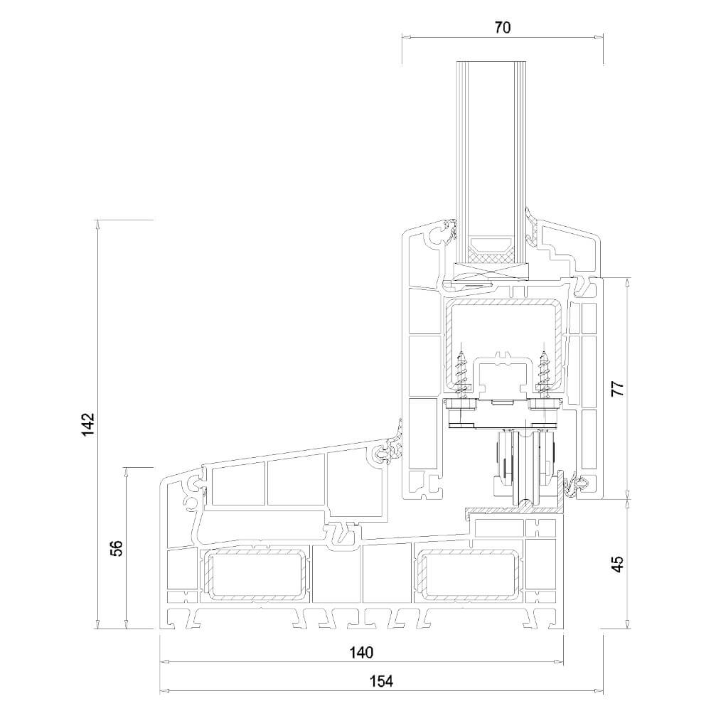 Section du profilé IDEAL Smart-Slide