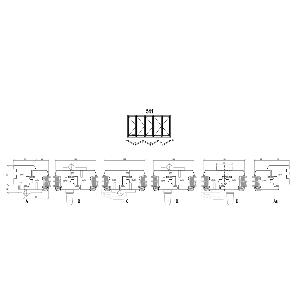 Porte accordéon en Bois - Schéma 541
