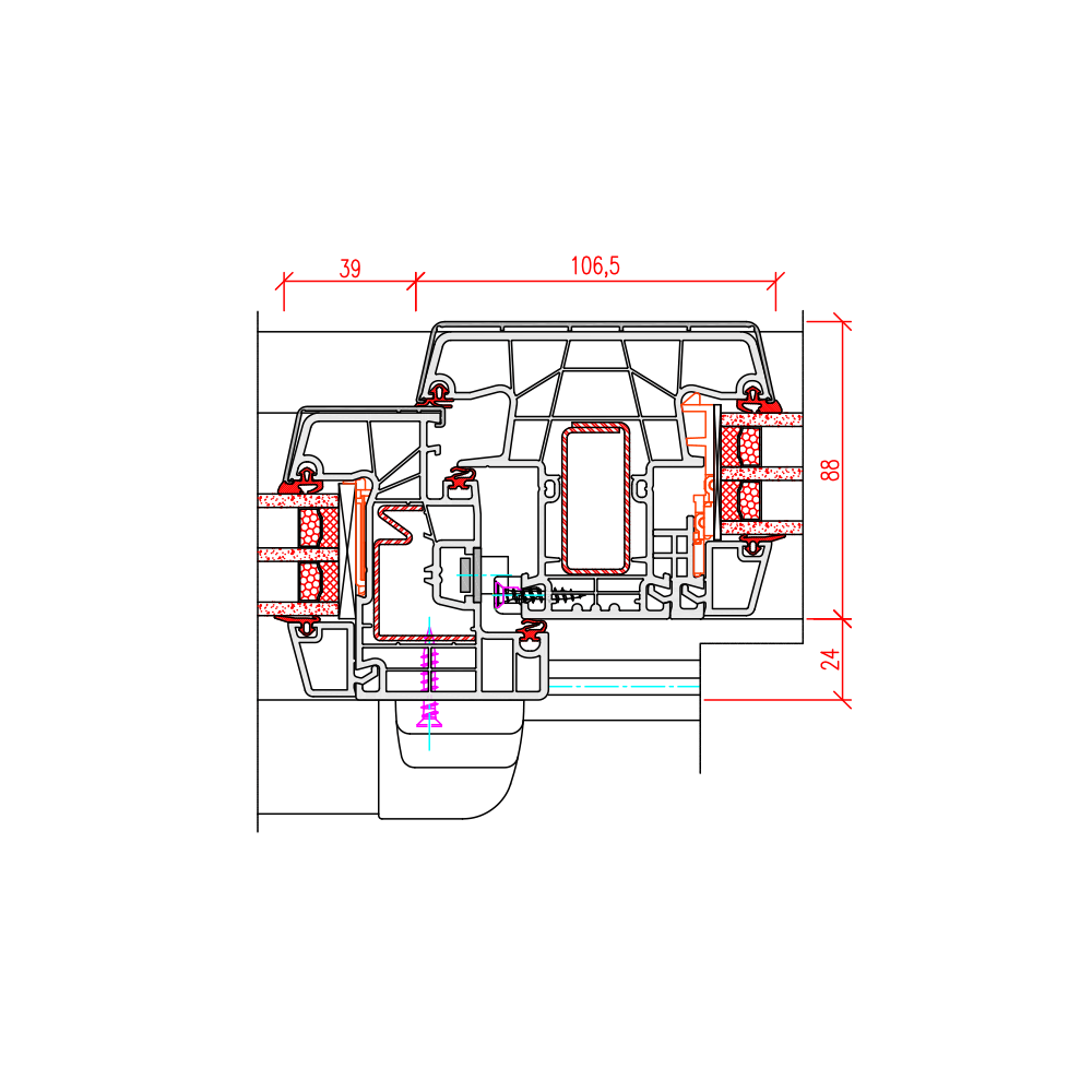 TwinSet 8000 - Illustration détaillée du meneau