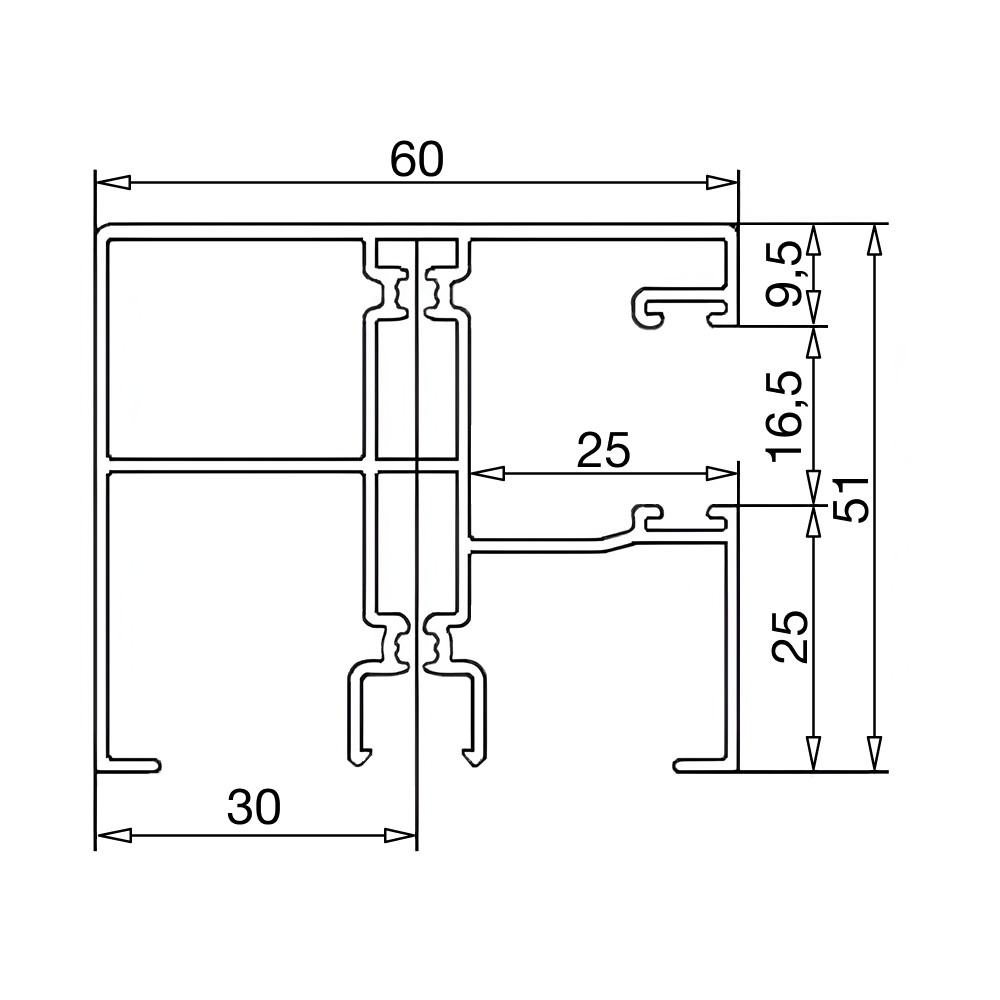 TwinSet 8000 - Rails de guidage pour nouvelle construction