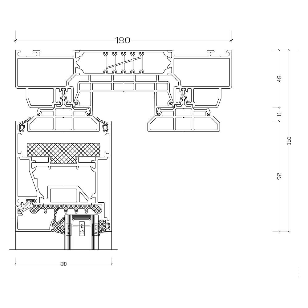 ASE 80 HI : Vantail haut