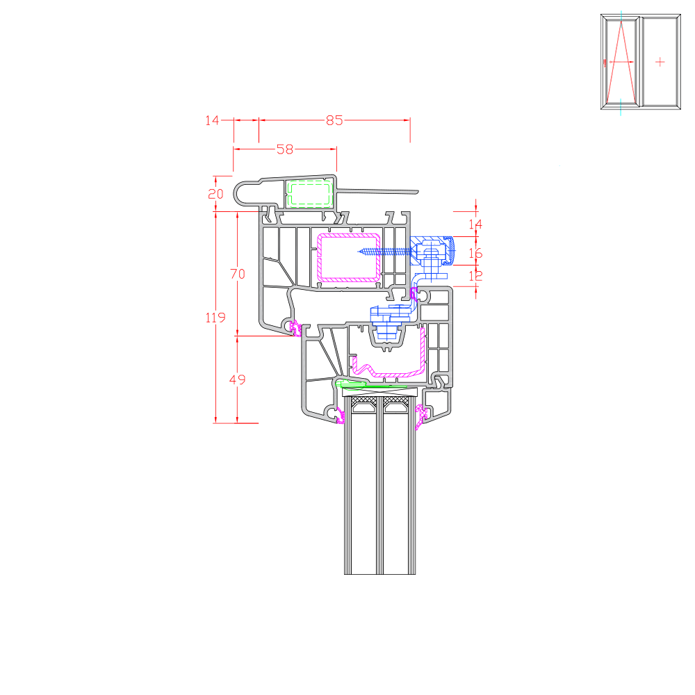 Ideal 7000 - Couvercle de volet roulant pour nouvelle construction