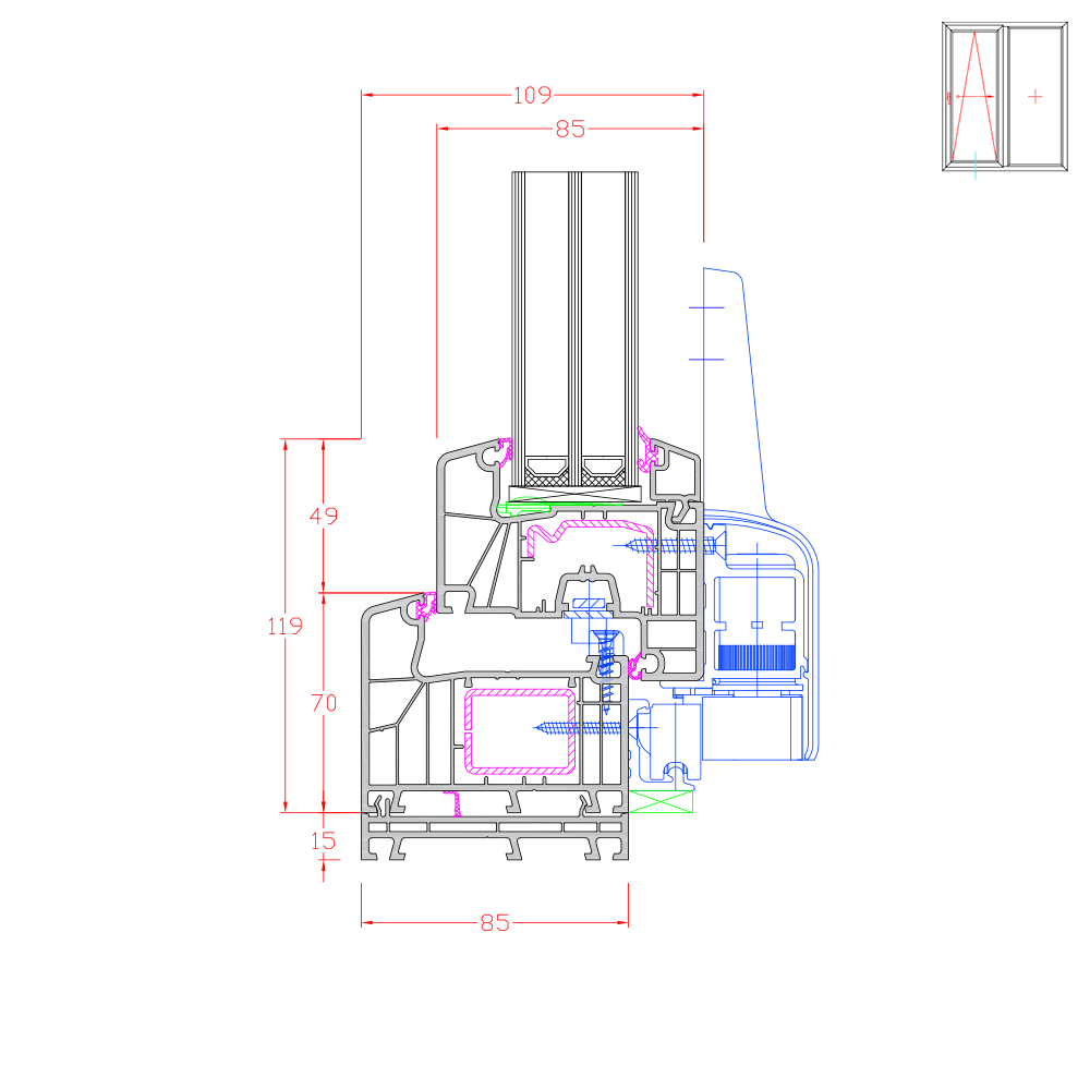 Ideal 7000 - Élargisseur de cadre 15 mm