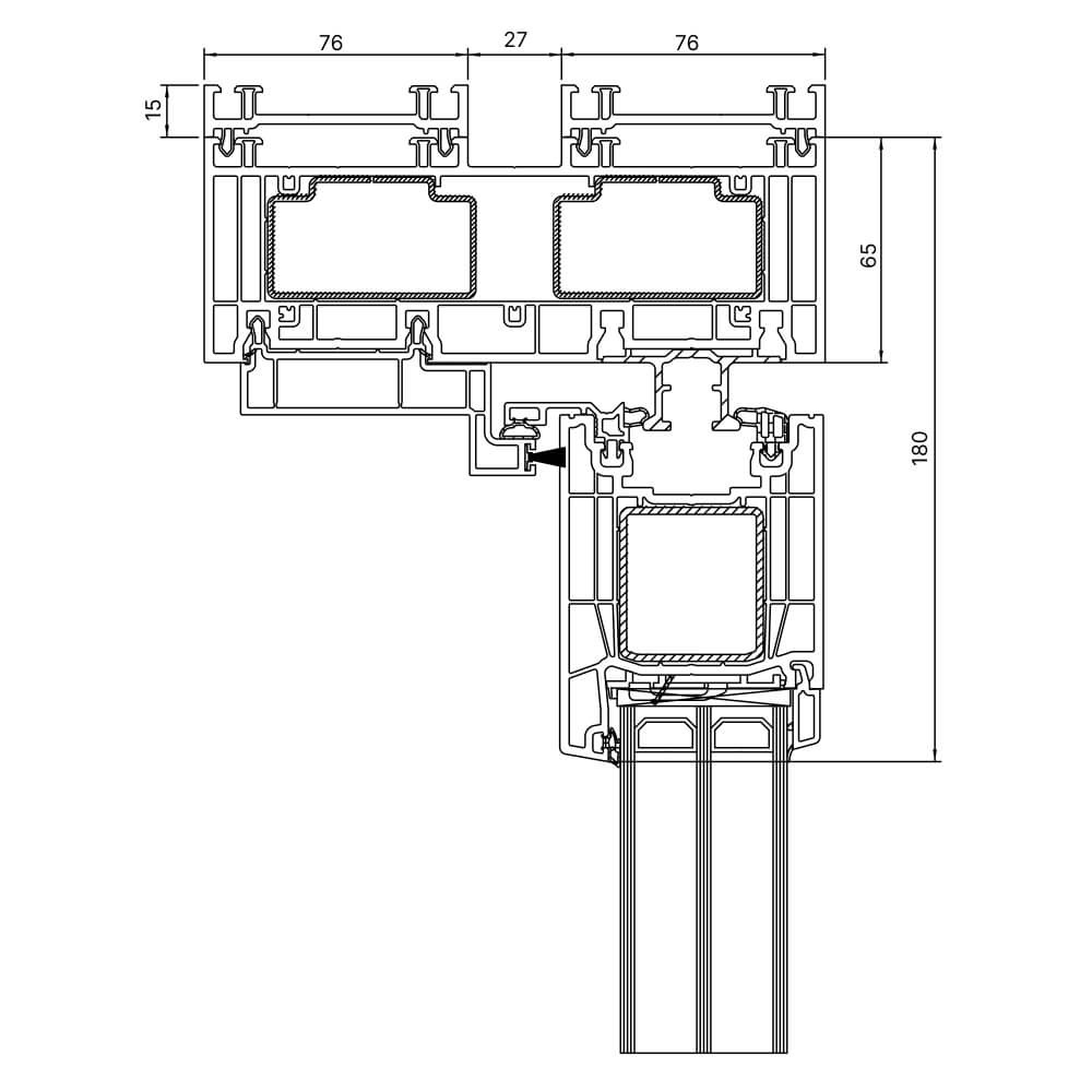 Premidoor 76 elargissement du dormant 15mm
