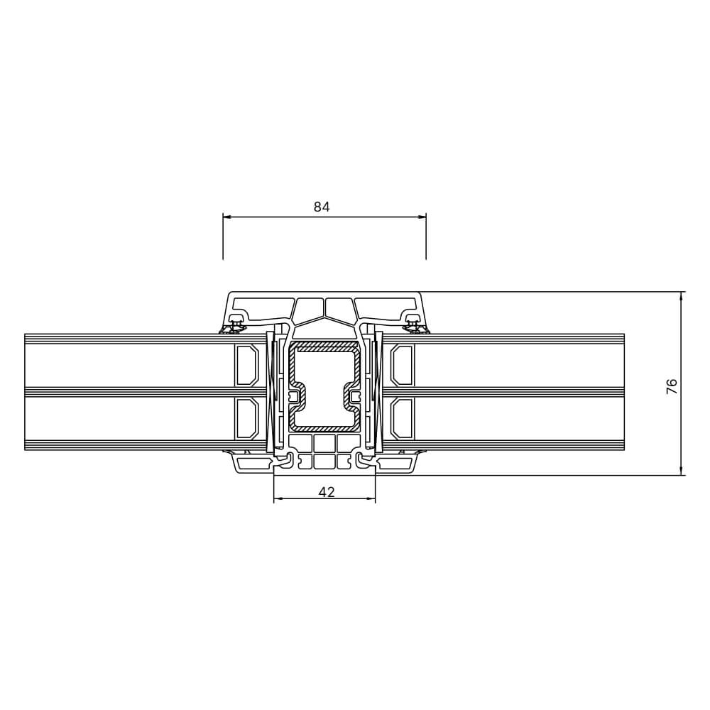 Premidoor 76 vrai croisillon 84 mm