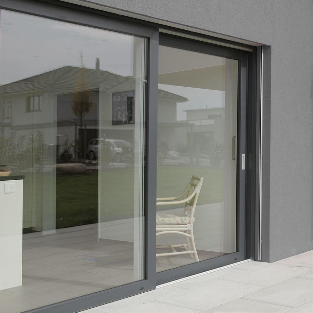 Baie vitrée soulevante-coulissante en anthracite