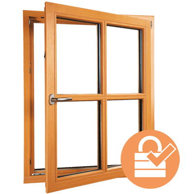 Fenêtre en bois sécurisée