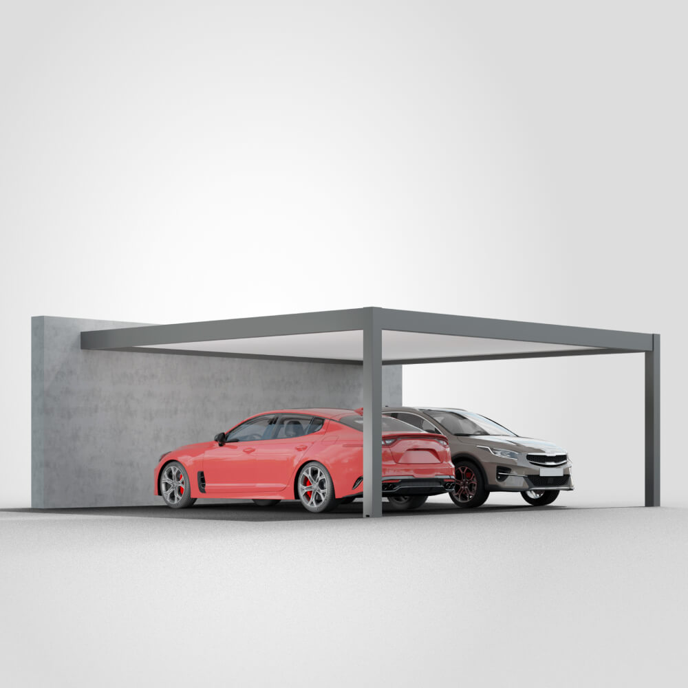 Carport adossé pour deux voitures