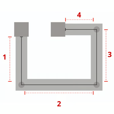 Cloture avec trois poteaux d'angle Cloture avec trois poteaux d'angle