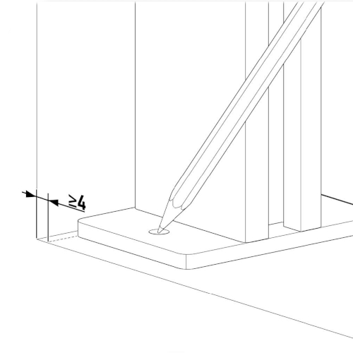 Vissage de la clôture : marquage