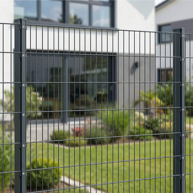 Panneau de grillage rigide avec poteaux