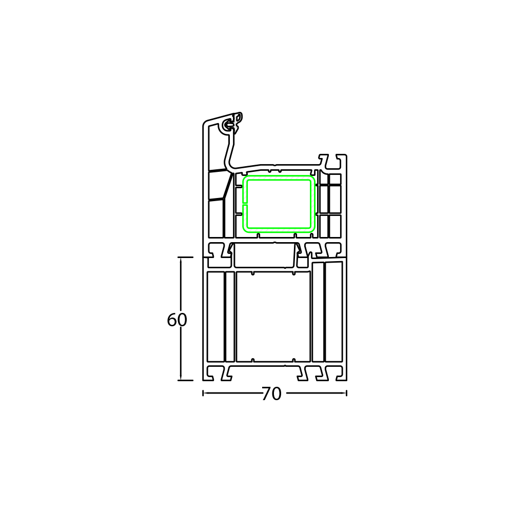 Panneau d'élargissement de cadre 60mm