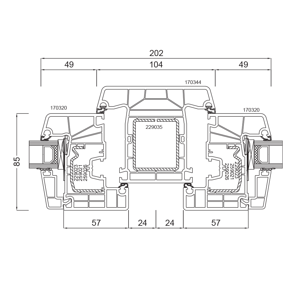 Ideal 7000 Montant 104 mm