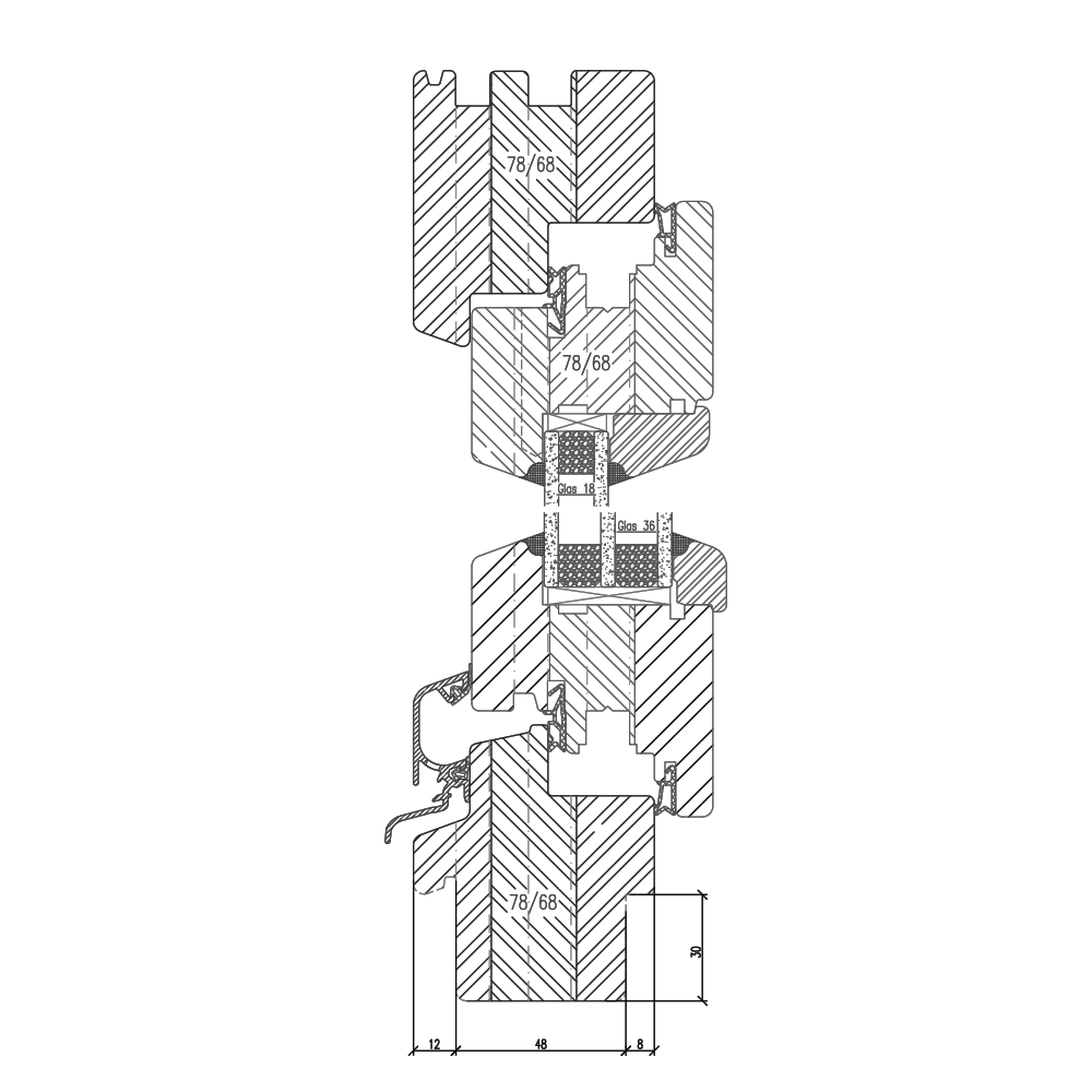 Profilé Bois IV 68 Fraisage de 30mm (nouveau bâtiment)