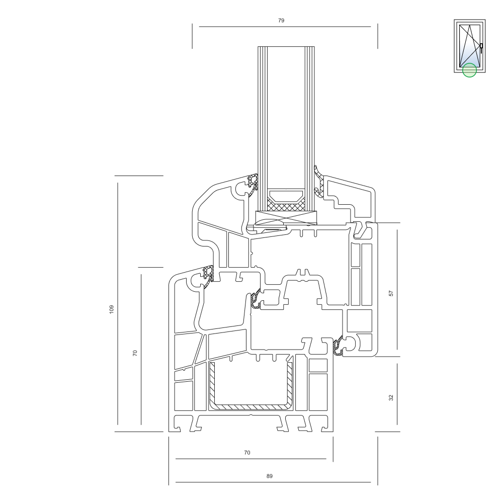 Ideal 5000 cadre avec vantail – variante 2