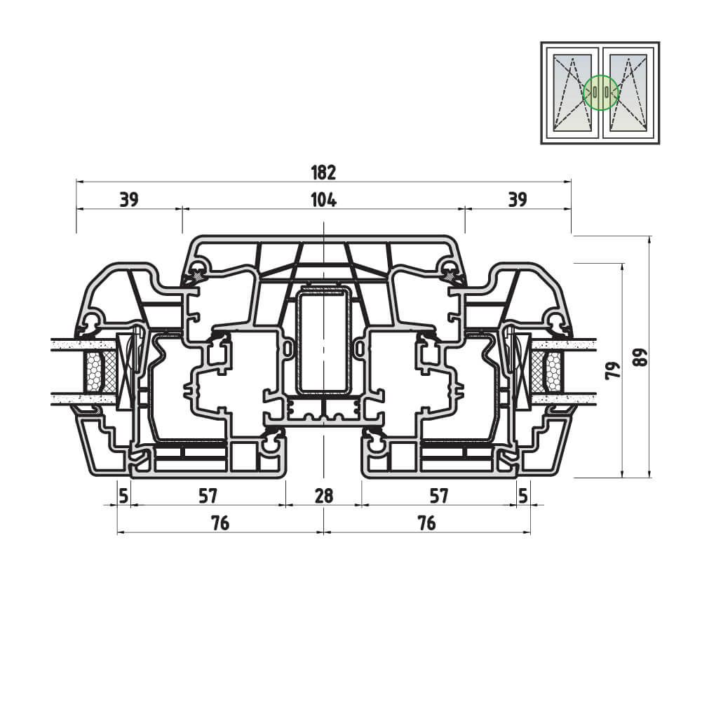 Ideal 5000 poteau fixe avec vantail