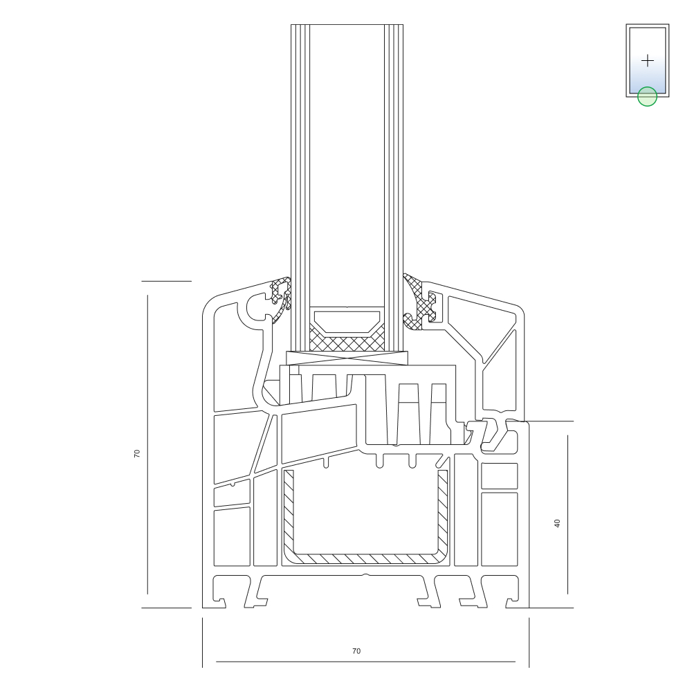 Ideal 5000 vitrage fixe – variante 2