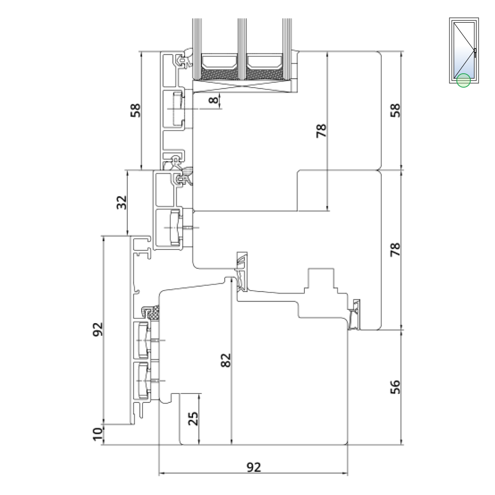 Idealu Design IV 92 Porte-fenêtre Seuil