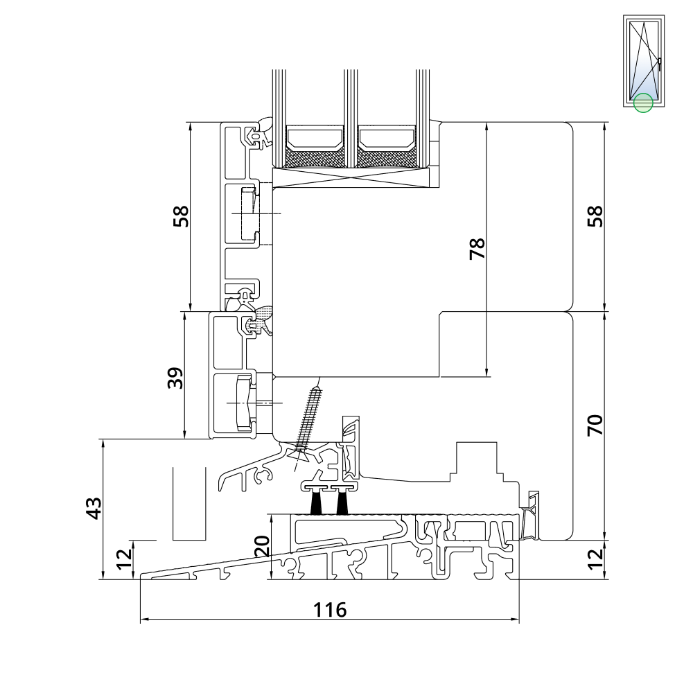 Idealu Design IV 92 Porte-fenêtre