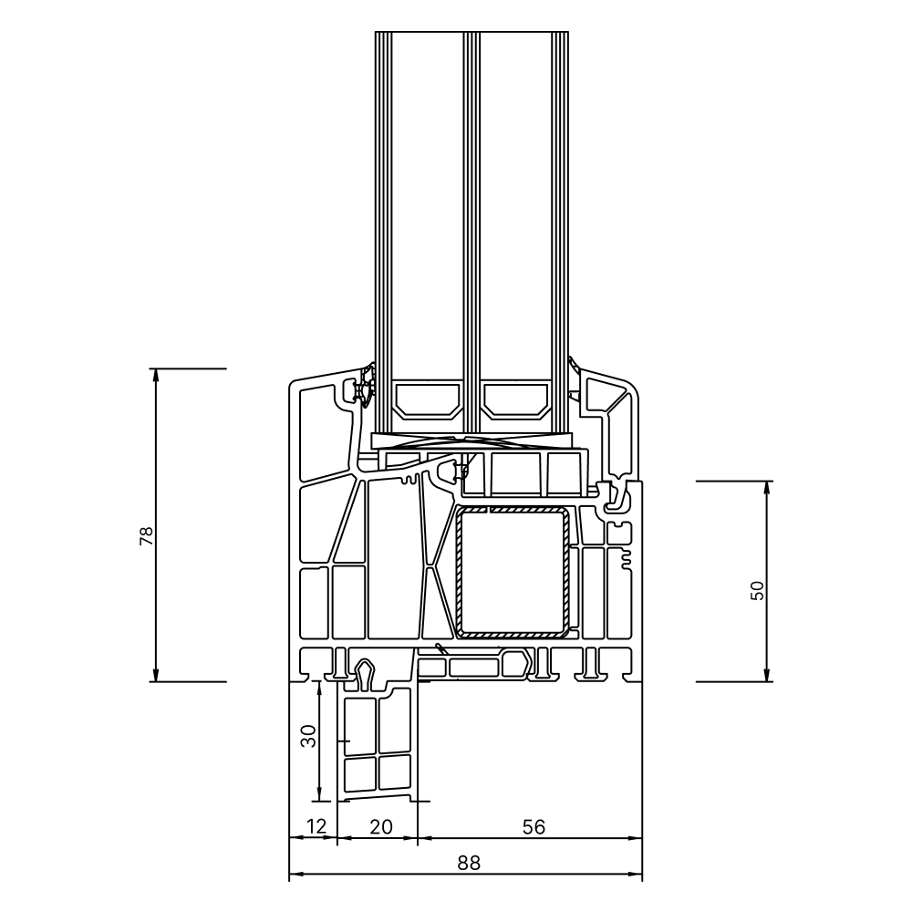 Profilé de raccordement 30 mm extérieur