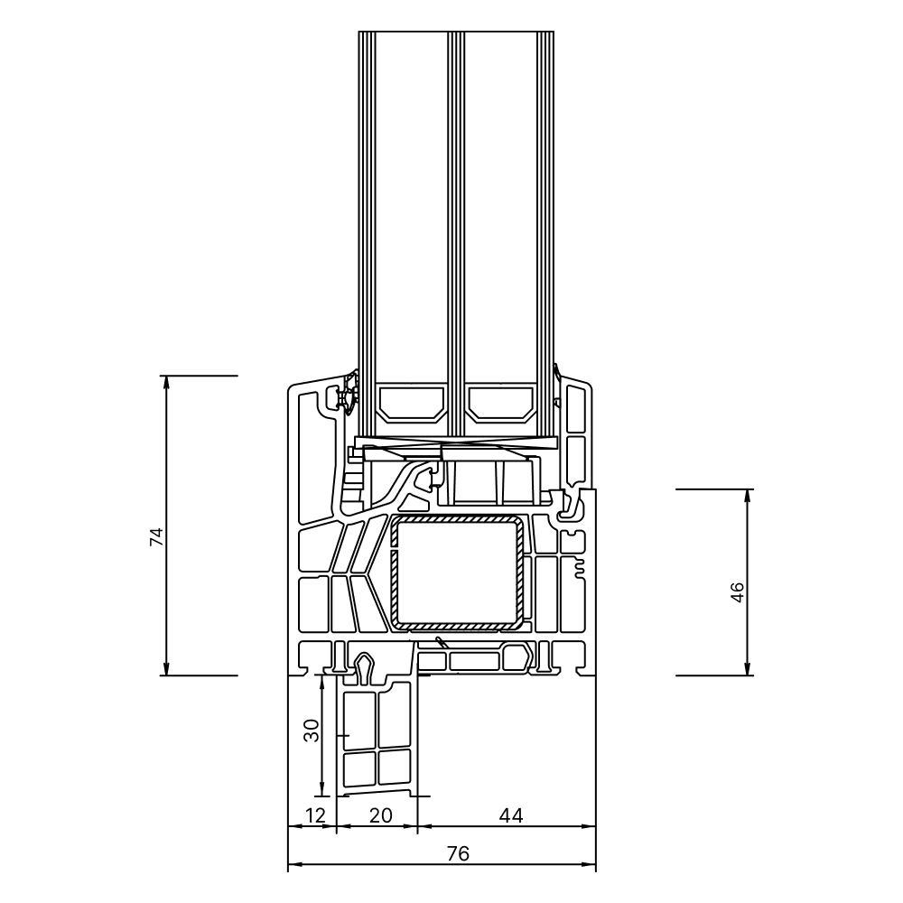 Profilé de raccordement 30 mm extérieur