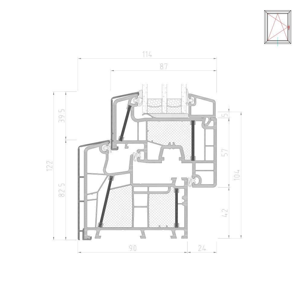 TwinSet 8000 ED - Cadre et vantail partie inférieure