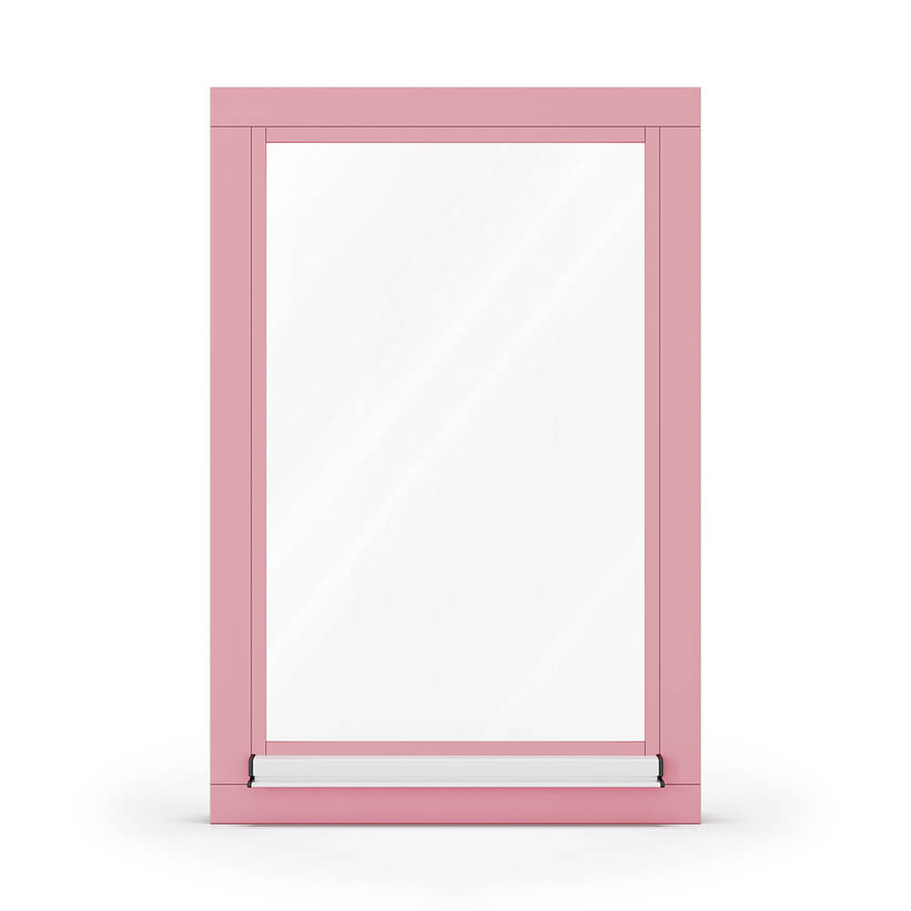 Fenêtre en bois rose RAL 3015, 800 x 1200 mm, oscillo-battant ouvrant gauche, vue extérieure