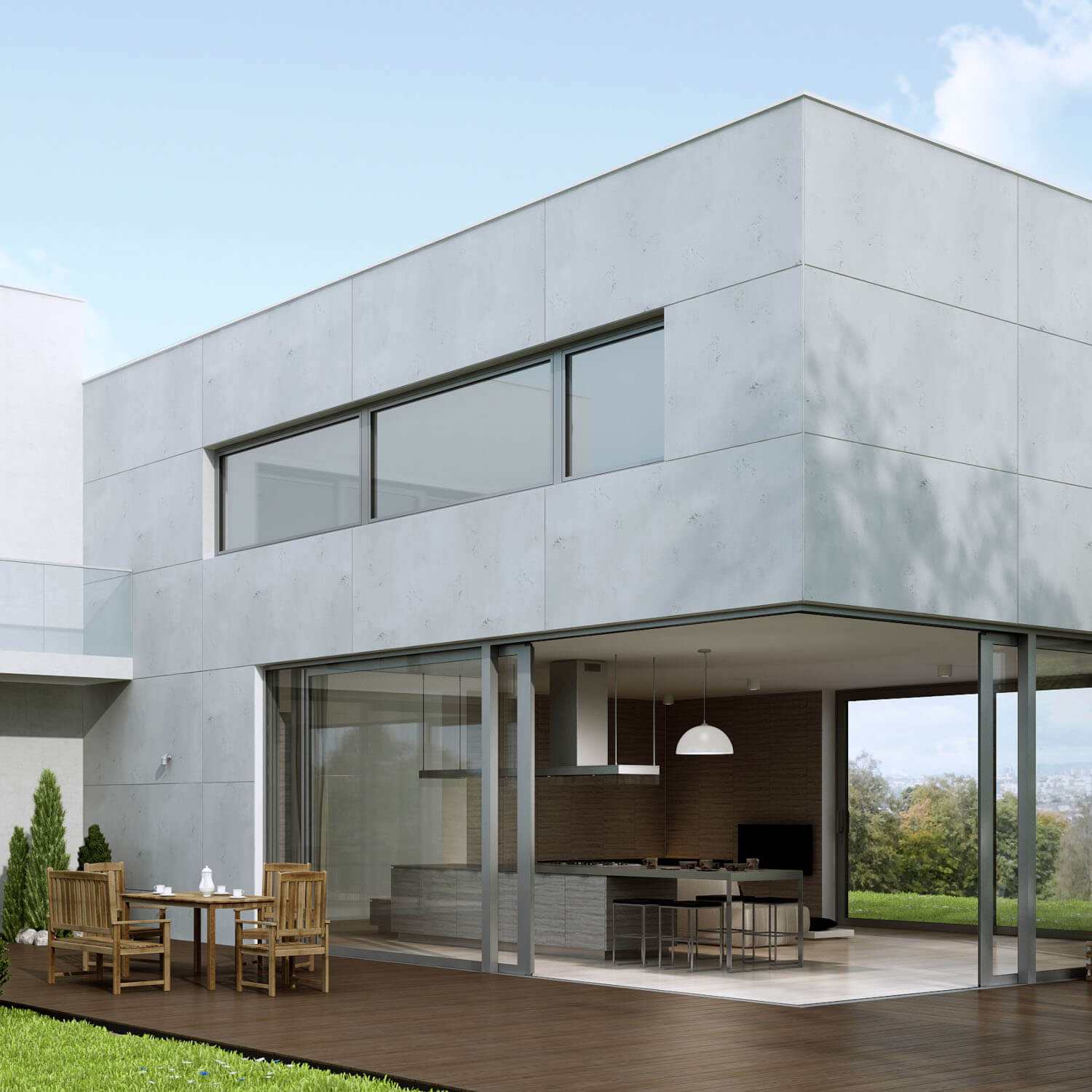 Fenêtre alu sur une habitation moderne