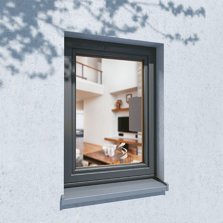 Emplacement d'un profilé Bois-Alu Idealu Trendline vu de l'extérieur