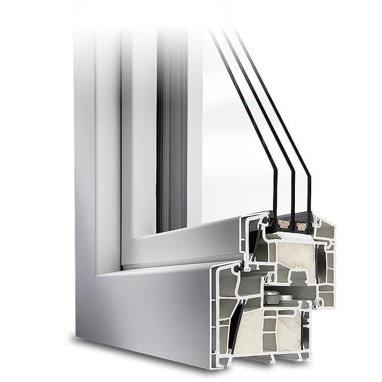 Profilé PVC-Alu aluplast Twinset® 8000ED blanc