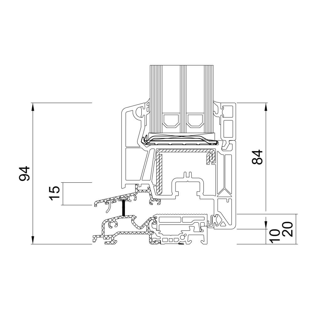 Porte fenêtre avec seuil Porte fenêtre avec seuil