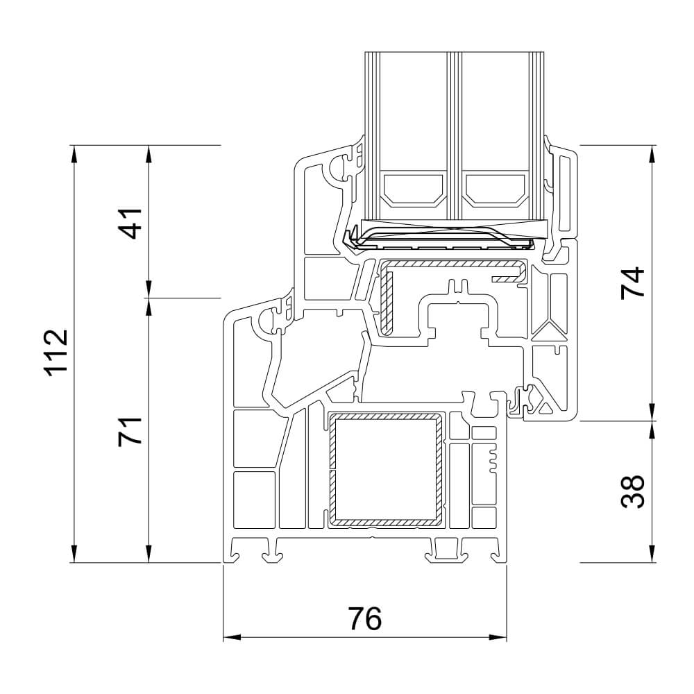 Vantail avec vitrage fixe Vantail avec vitrage fixe