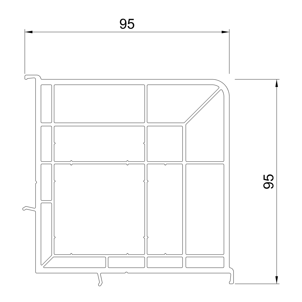 Fenêtre et porte-fenêtre 82 MD – couplage d’angle à 90° Fenêtre et porte-fenêtre 82 MD – couplage d’angle à 90°