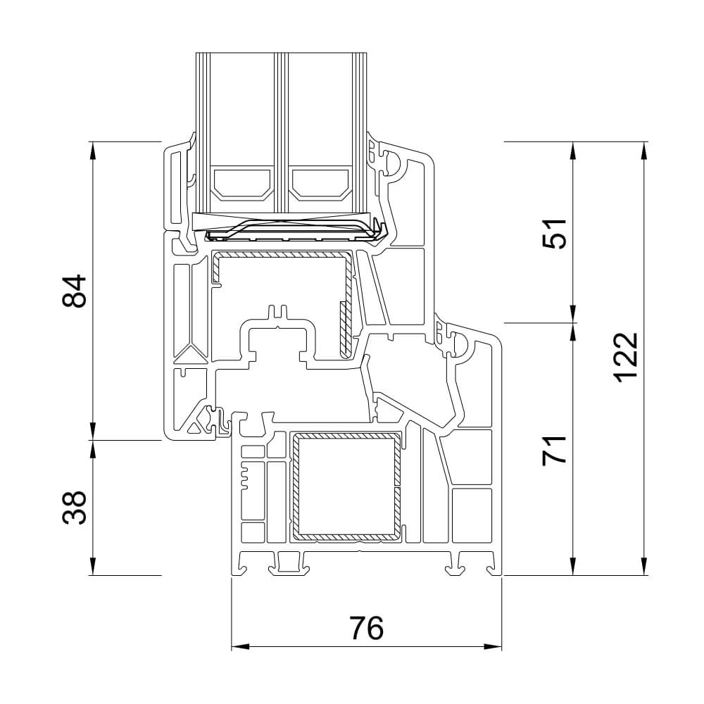 VEKA Softline 76 MD croquis détaillés 