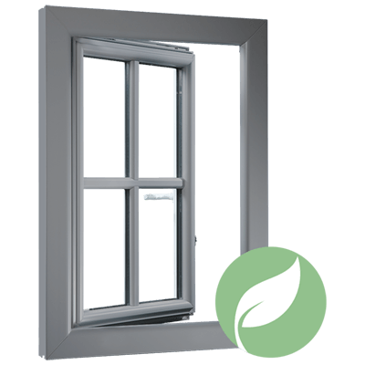 fenêtre mixte en PVC-alu donatrice d'énergie