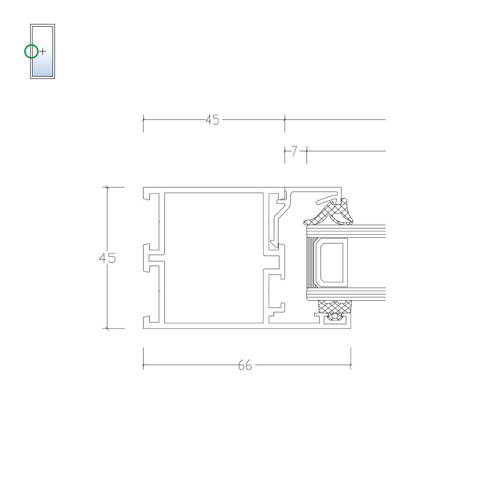 MB-45: vitrage fixe