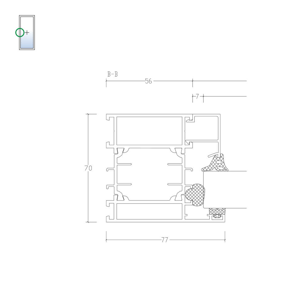 MB-70: vitrage fixe