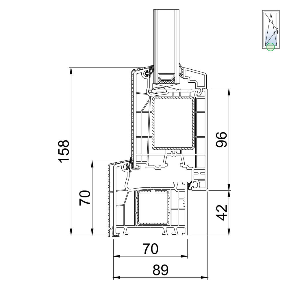 TwinSet 4000 - Porte-fenêtre avec cadre et vantail large