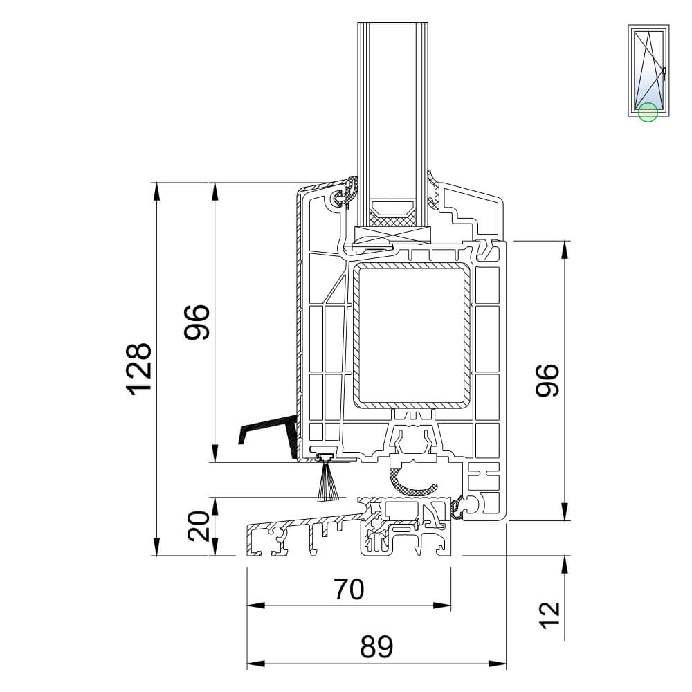TwinSet 4000 - Porte-fenêtre avec vantail large et seuil plat