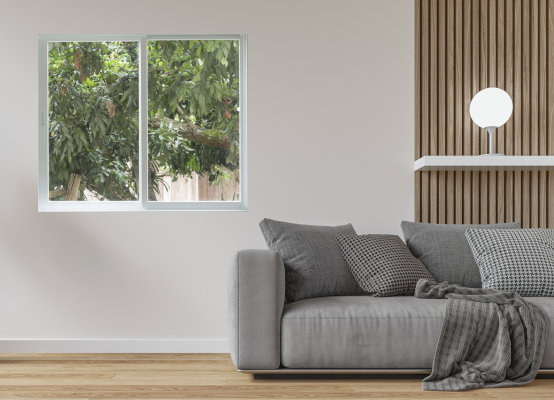 Fenêtre coulissante dans le salon