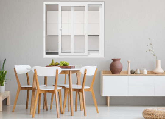 fenêtre coulissante intérieure salle à manger