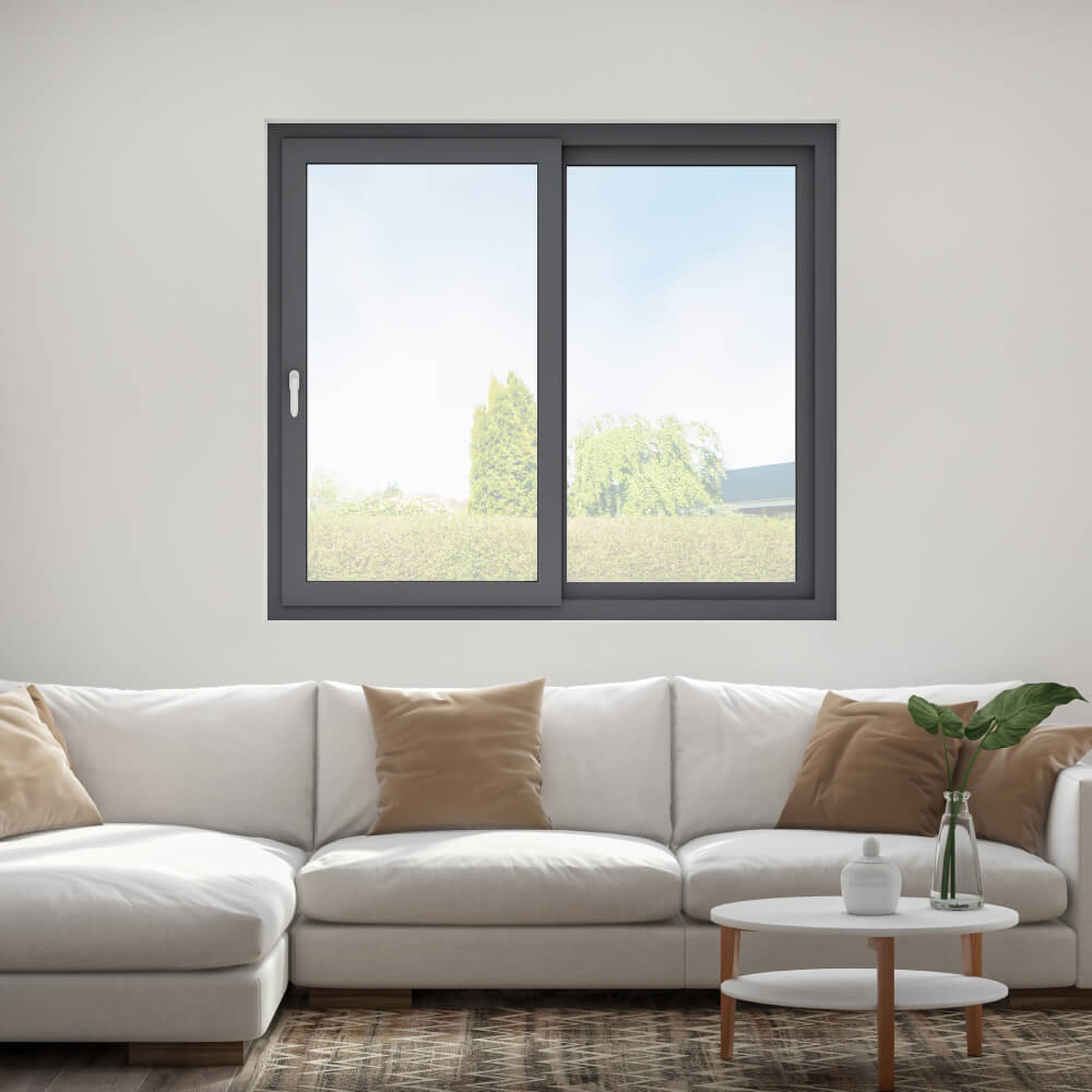 Fenêtre coulissante gris anthracite installée