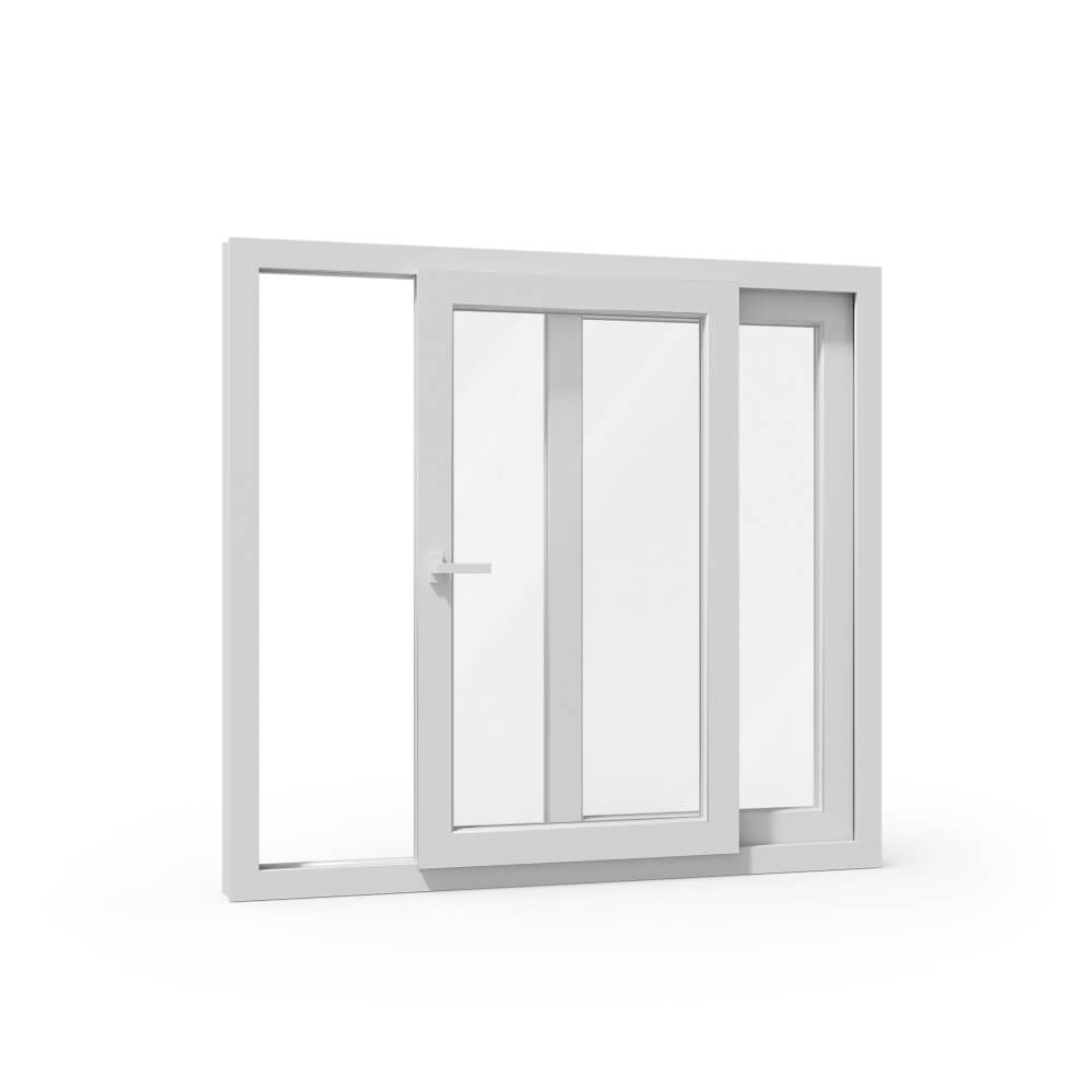Fenêtre coulissante en PVC - position ouverte