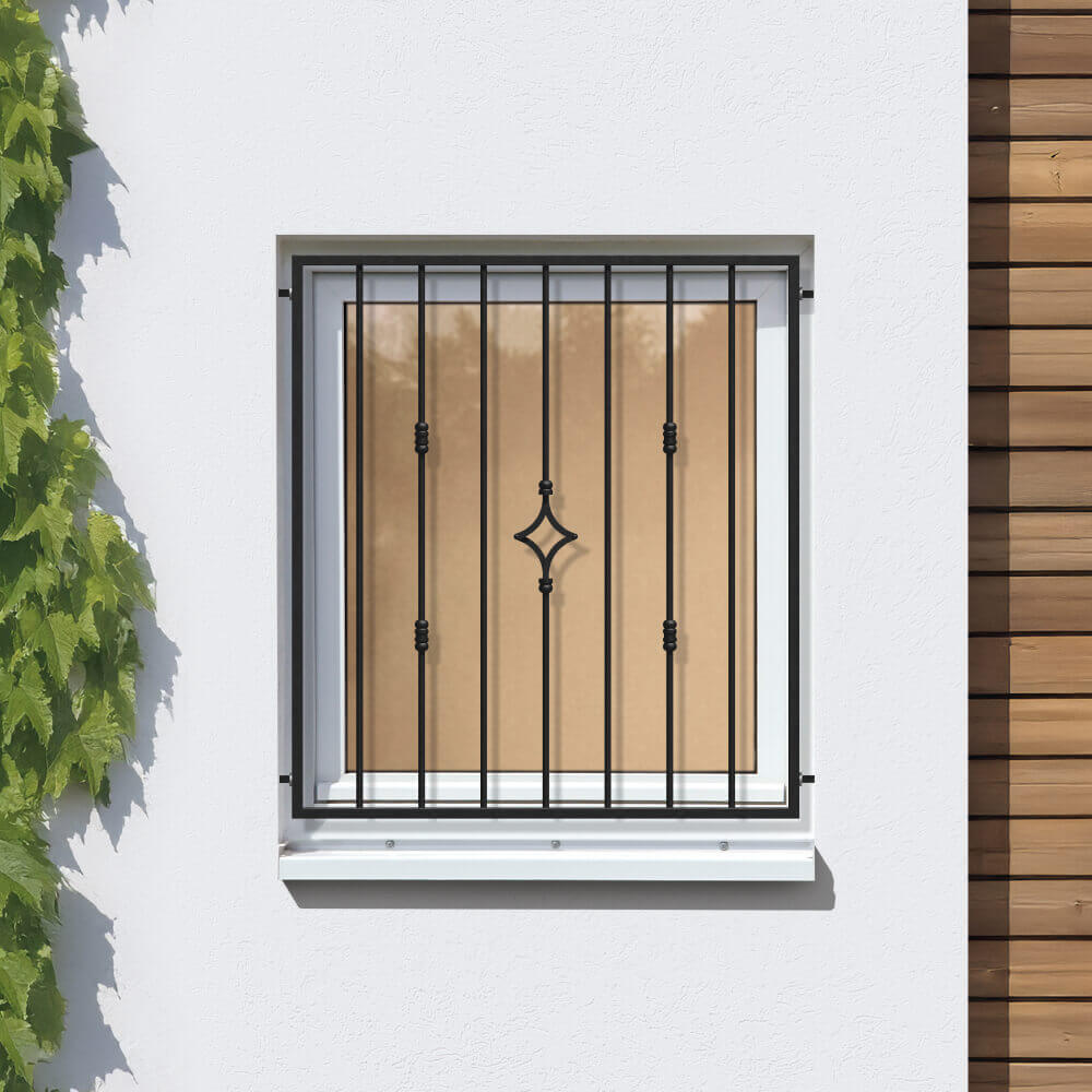 Grille de défense 1000 x 1000 mm sur façade