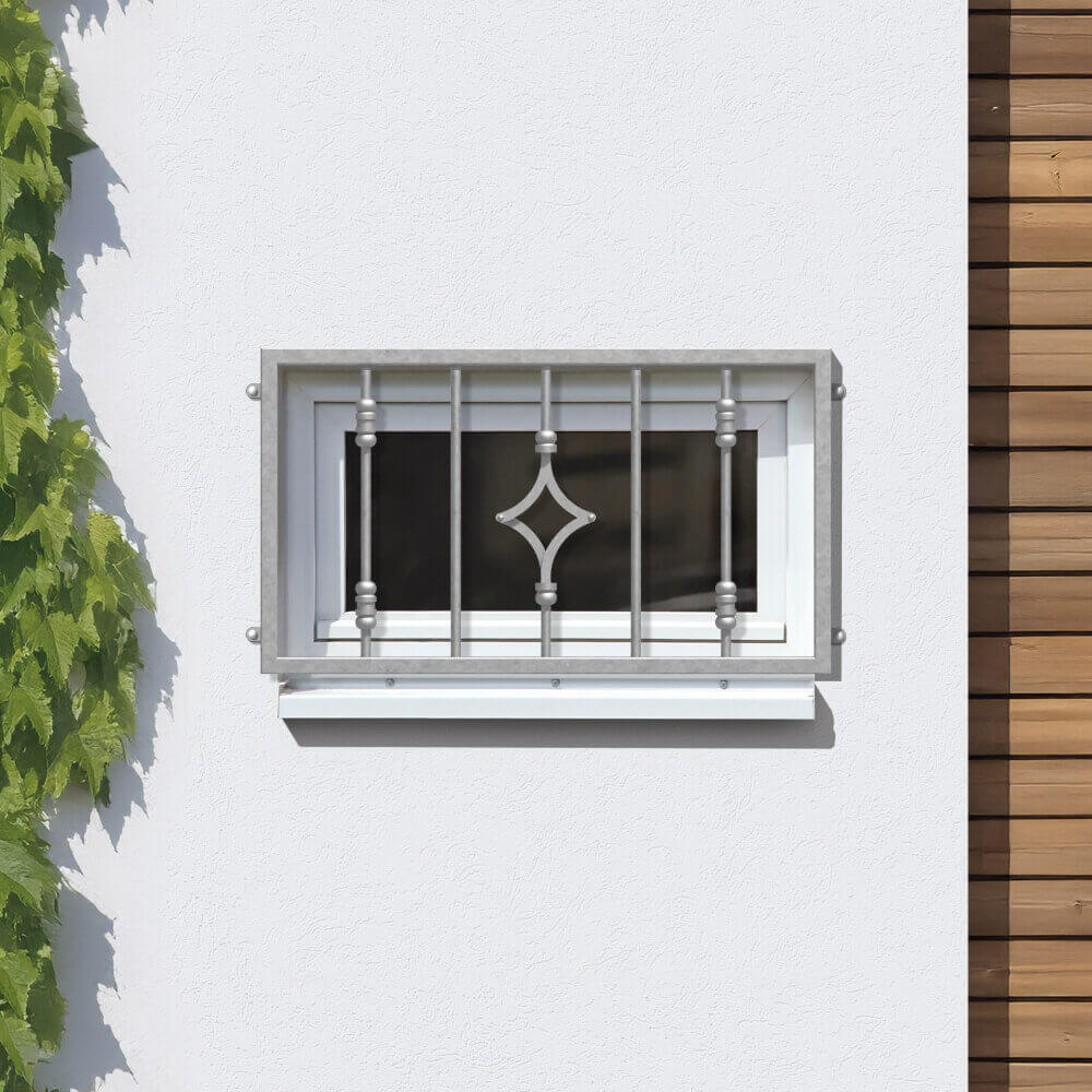 Grille de défense 900 x 450 mm sur façade
