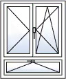 Fenêtre 2 vantaux oscillo-battant droite battant gauche allège basculante