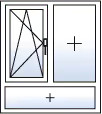 Fenêtre 2 vantaux oscillo-battant gauche allège fixe